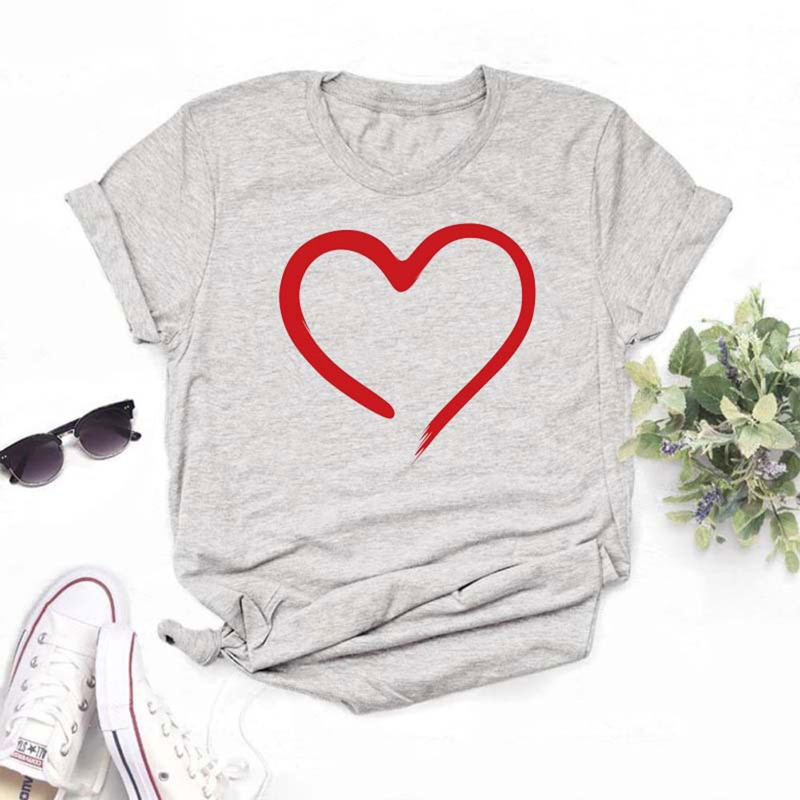 Xiangbao Áo Thun Tay Ngắn Cổ Tròn In Hình Trái Tim Họa Tiết Da Báo Ngọt Ngào Đơn Giản Thời Trang Mùa Hè Cho