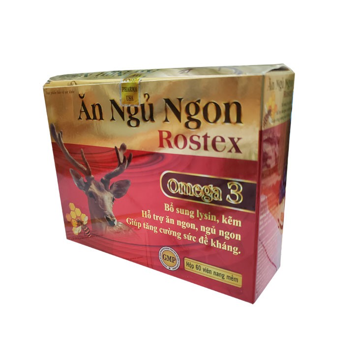 Ăn Ngủ Ngon Rostex loại bỏ mất ngủ, căng thẳng, stress dưỡng tâm an thần - Dạng vỉ 60 viên