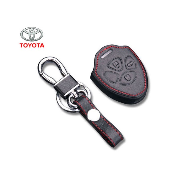 Bao Da Chìa Khóa Toyota Hilux, Yaris Dạng Chìa Cắm (Da Thật) Logo 3D