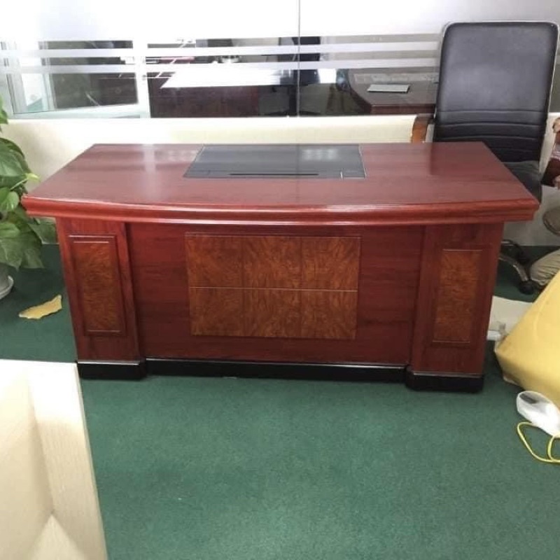 bàn giám đốc văn phòng hiện đại 1m6x80 gỗ công nghiệp chống ẩm sơn PU bóng Trường Mai Sài Gòn