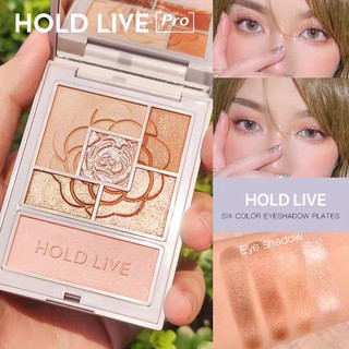 Bảng phấn mắt 6 màu HOLD LIVE kèm phấn má highlight Favorite Silk Satin Eyeshadow tông cam đào hồng đất HL399 HLIV68