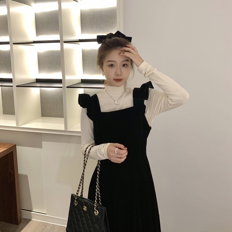 Set áo thun váy nhung cánh tiên S56