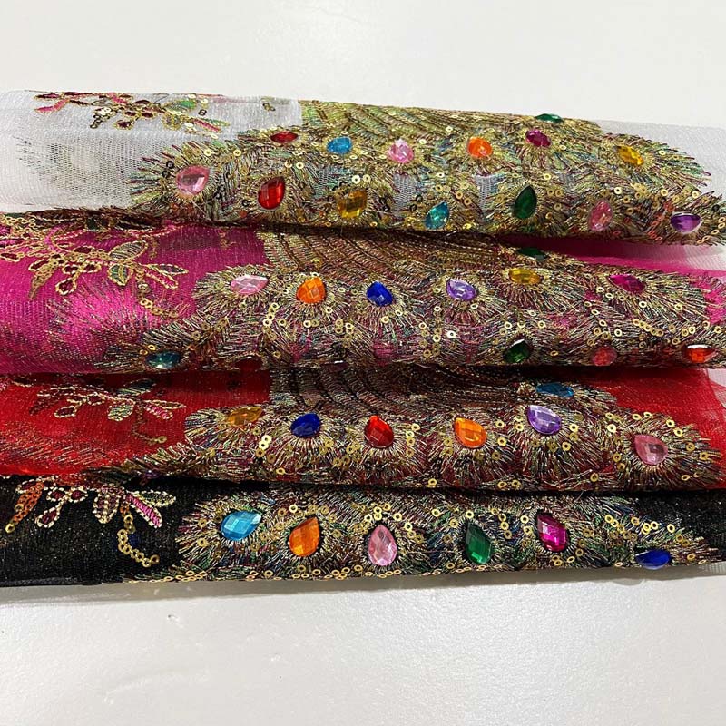 1 Miếng Dán Ủi Thêu Hình Hoa Và Chim Công 3D 40 * 30CM