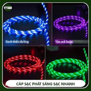 Dây Sạc Điện Thoại Đa Năng, Có Led Phát Sáng Cả Dây, Đầu Hit Nam Châm cáp sạc đèn LED, sạc cho Samsung, ipad, iphone IOS