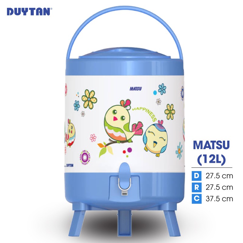 Bình đá cách nhiệt Duy Tân Matsu 12 Lít - Kích thước: 27.5 x 27.5 x 37.5 cm