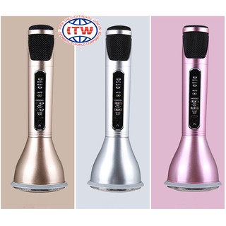 Micro hát Karaoke Bluetooth kèm loa 3 in 1 K068i (Vàng đồng)