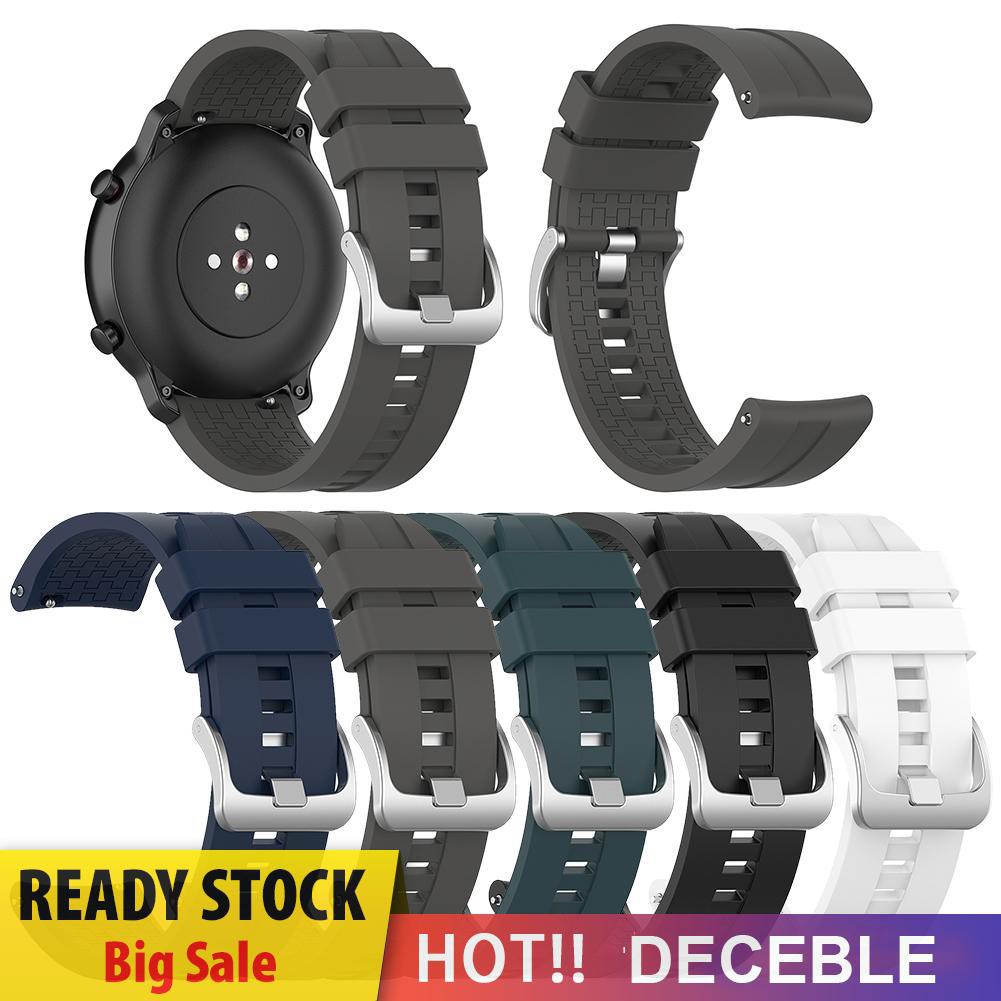 Deceble 22mm Silicone Wrist Strap Watch Band with Steel Buckle for Amazfit GTR 47mm