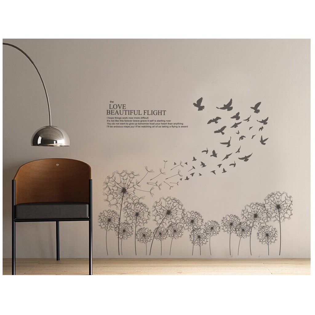 decal vườn bồ công anh