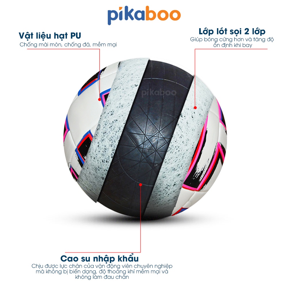Quả bóng đá trẻ em size 3,4,5 trái banh đá bóng chất liệu da tổng hợp PU cao cấp Pikaboo
