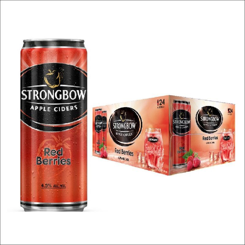 THÙNG 24 LON STRONGBOW RED BERRIES - VỊ DÂU ĐỎ