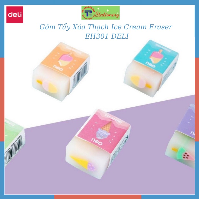 Gôm tẩy xóa hình thạch Deli Ice Cream Eraser - EH301 DELI (1 chiếc)