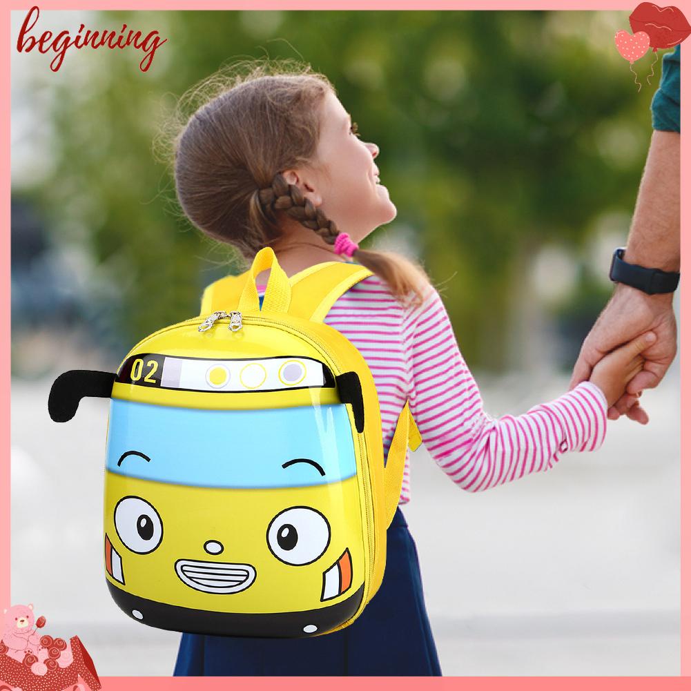 ✿Bắt Đầu✿Ba Lô Đi Học Hình Xe Buýt Hoạt Hình 3D Tinh Tế Cho Bé✿