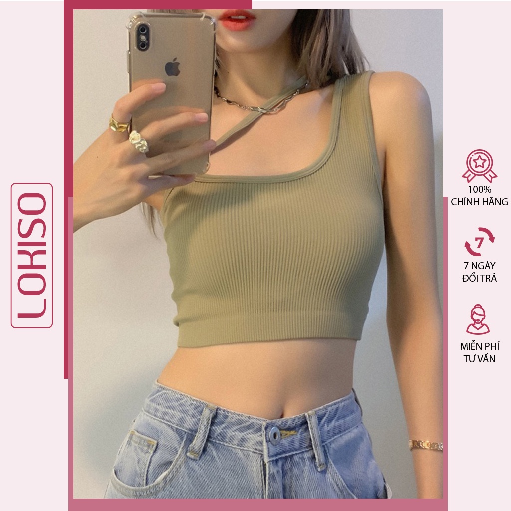 Áo hai dây croptop nữ ôm kiểu hở vai LOKISO CT11