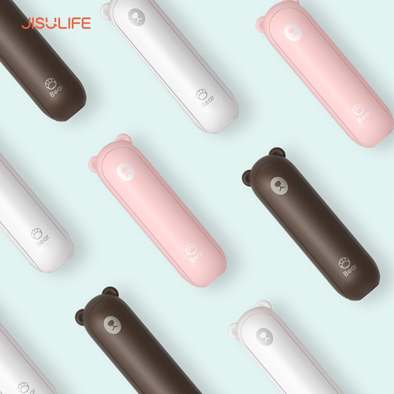 Quạt mini cầm tay chính hãng JisuLife, tích hợp sạc dự phòng và đèn, thiết kế hình gấu, nhỏ gọn, cầm tay dễ dàng, | BigBuy360 - bigbuy360.vn