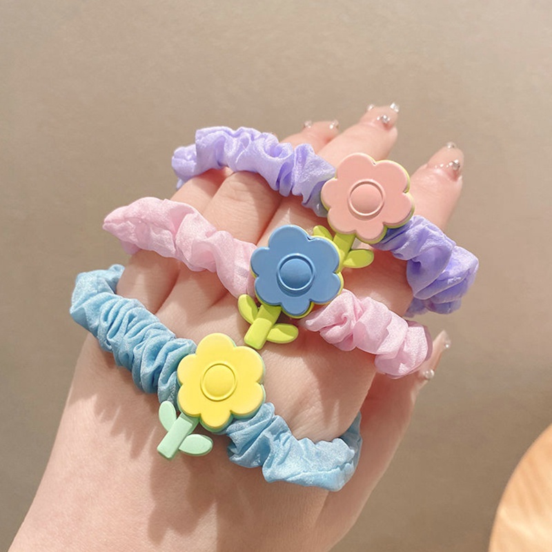 Dây Buộc Tóc Cao Su Họa Tiết Hoạt Hình Phong Cách Hàn Quốc Cho Bé Gái