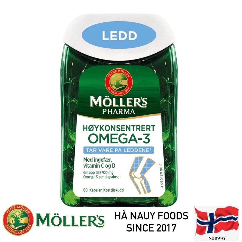 Dầu Cá Bổ Khớp MOLLERS LEDD OMEGA-3 DHA 80 viên - Dầu Cá Nauy
