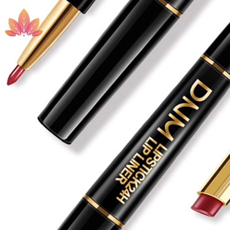 [Hàng mới về] Bút kẻ môi 12 màu lì tùy chọn thiết kế hai đầu kiêm son giữ ẩm trang điểm chống nước lâu trôi JP5