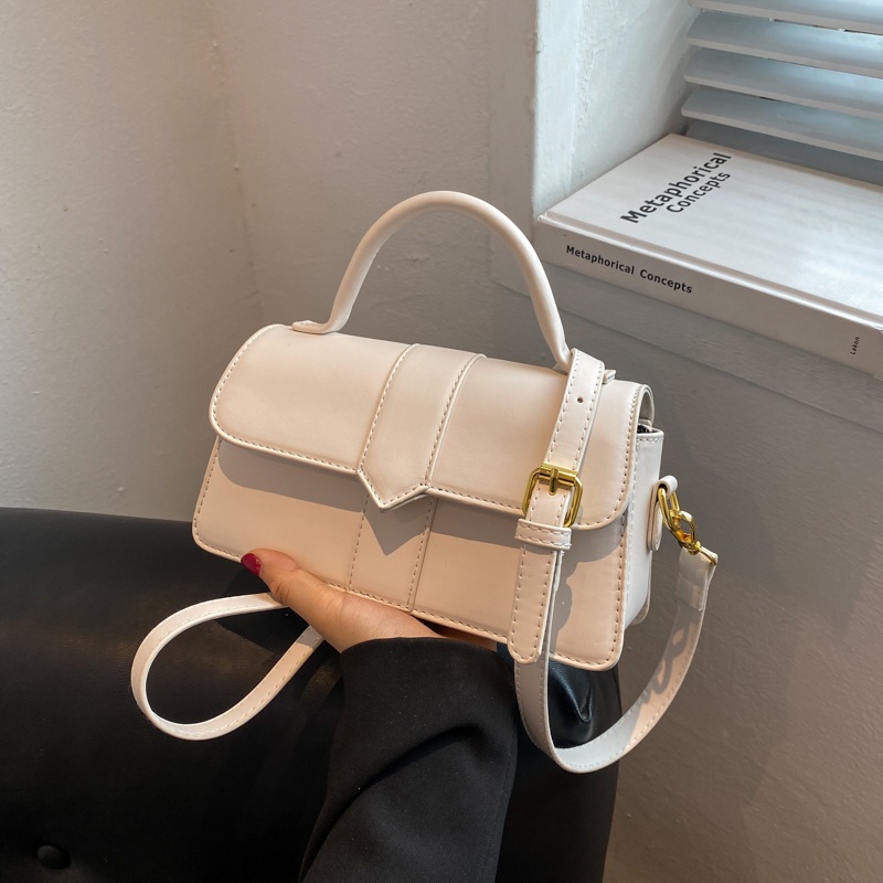 Túi đeo vai IELGY hình vuông nhỏ thêu chỉ phong cách retro dễ phối đồ thời trang cho nữ