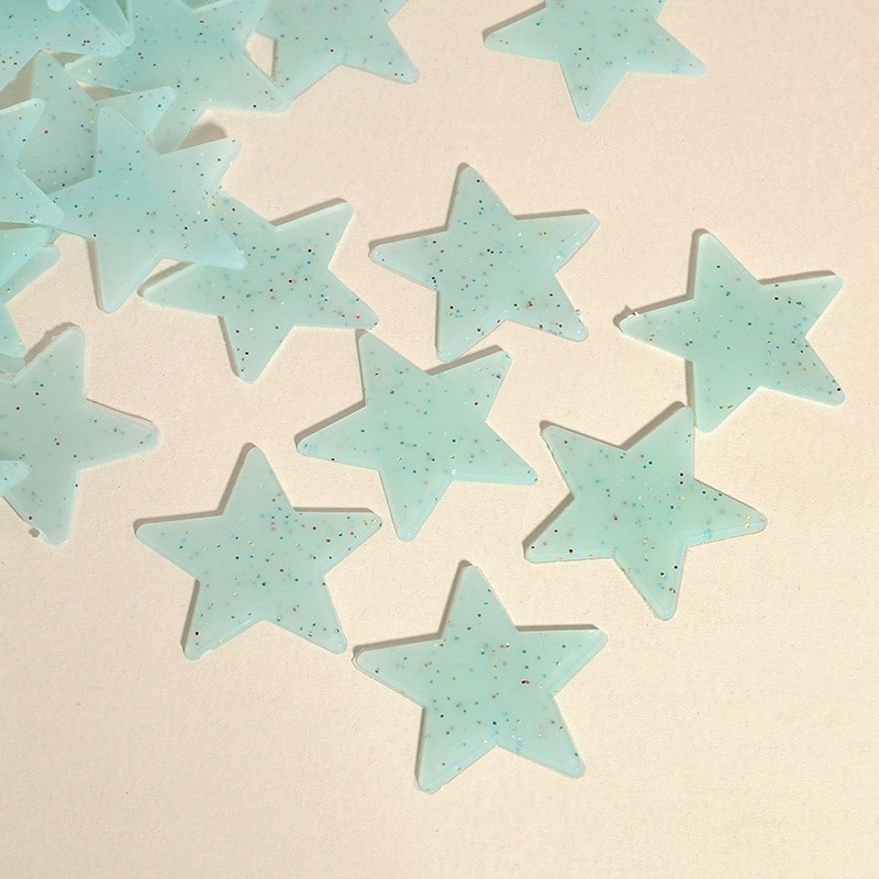 Bộ 100 miếng decal dán tường dạ quang hình ngôi sao