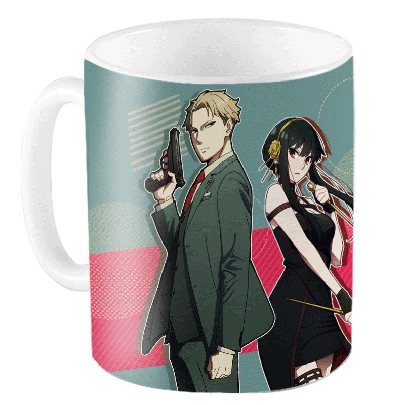 Cốc sứ trắng in hình SPY X FAMILY Gia Đình Điệp Viên anime chibi xinh xắn tiện lợi
