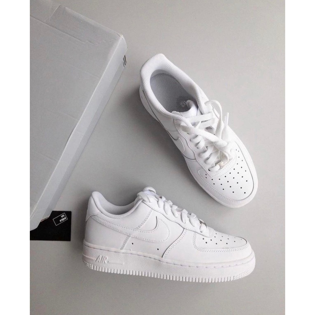 Giày Nike_trắng, Giày Nike_air force 1 màu trắng nam nữ bản đẹp full box bill