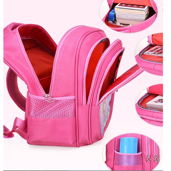 Balo chống gù in hoạt hình 3D Elsa siêu nhân cho học sinh cấp 1 thích hợp cho cả bé trai lẫn gái 42x32x22cm