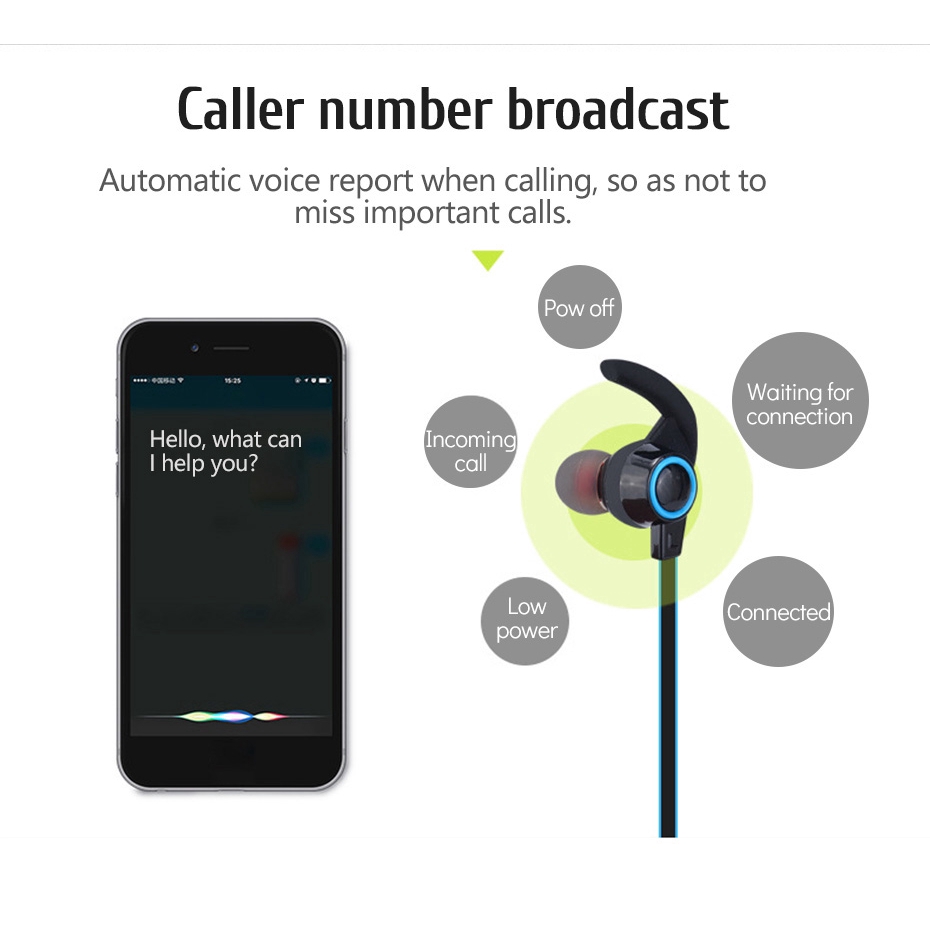 Tai nghe Bluetooth 4.1 AMW-810 hỗ trợ mic tiện dụng