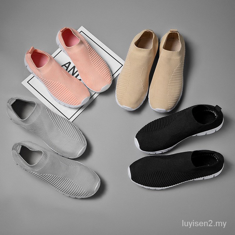 Giày Lười Phối Lưới Thoáng Khí Đế Mềm Không Dây Kích Thước Lớn 47 Trọng Lượng Nhẹ Cho Nam 4537