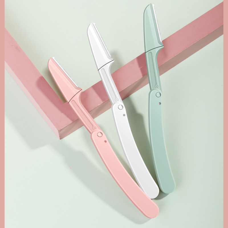 Bộ 3 dao tỉa lông mày Waterbeline chống trầy xước gập gọn được an toàn có hộp đi kèm