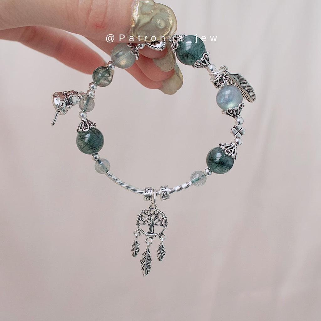 Vòng Tay Labradorite Thạch Anh Tóc Xanh VTLMTATX22A Patronus Jewelry