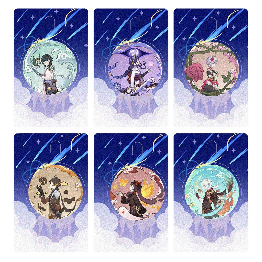 Ảnh card bo góc in hình GENSHIN IMPACT thẻ bo viền 5*8cm anime chibi 1 tấm