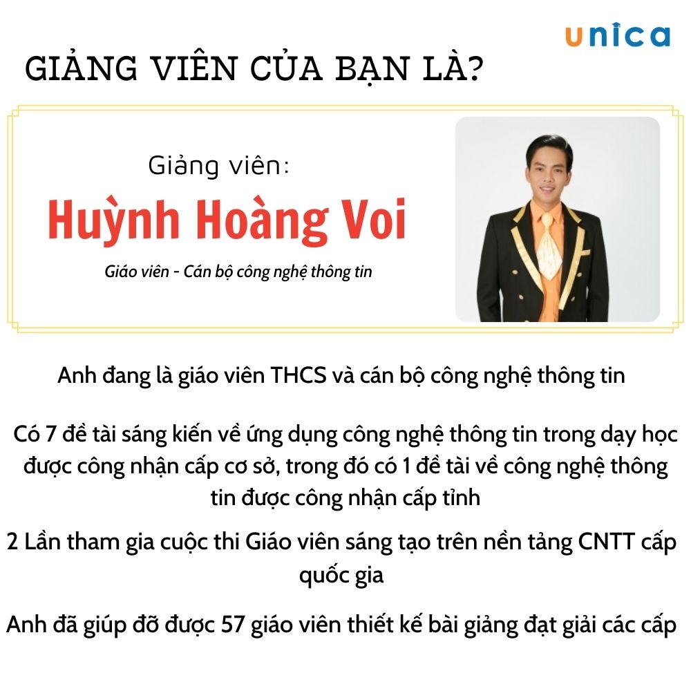 Khóa học Cẩm nang PowerPoint 2016 dành cho giáo viên, GV Huỳnh Hoàng Voi Unica