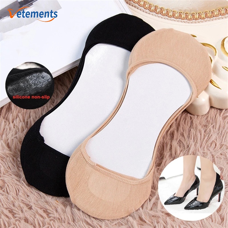 Set 2 Đôi Vớ Thuyền Chống Trượt Co Giãn Thoáng Khí Dành Cho Nữ