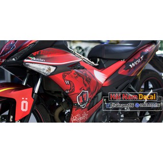 Tem Trùm Exciter 150 Đỏ Đen Chó Sói