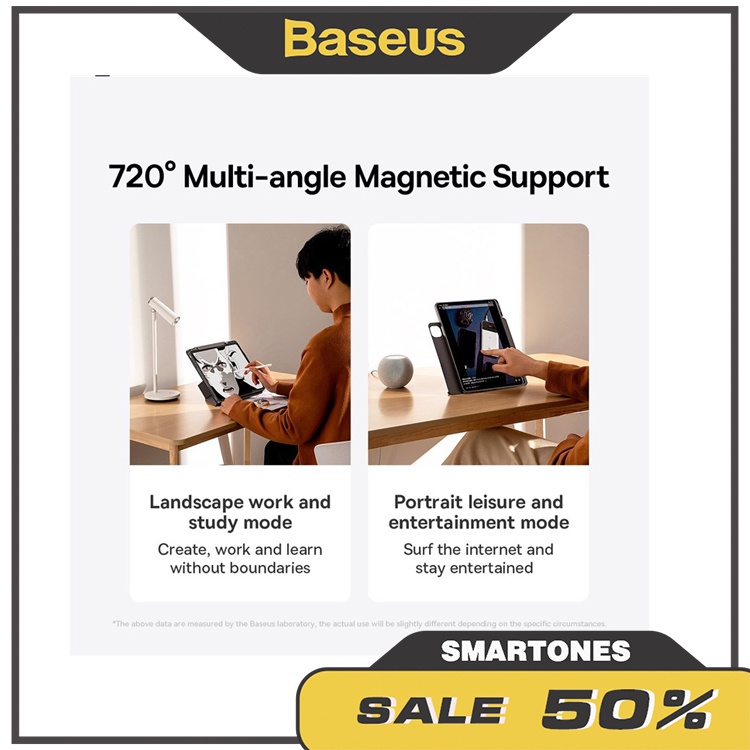 Ốp lưng bao da iPad Baseus Safattach Y-Type Magnetic Stand cho iPad Pro 11'' 12.9''   Air