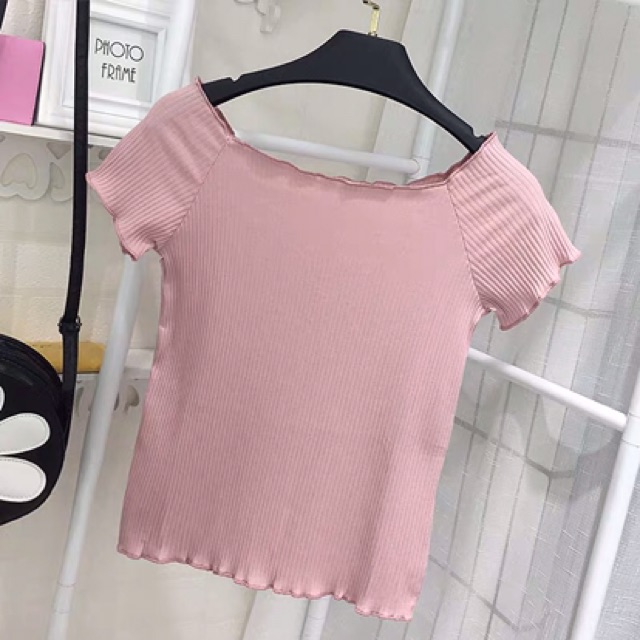 Áo Trễ Vai Thun Gân Tăm