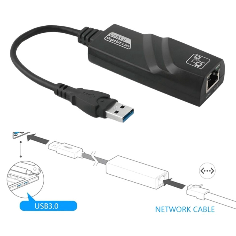 Bộ ChuyểN ĐổI USB 3.0 Sang Gigabit Ethernet RJ45 LAN 10/100/1000Mbps Cho Laptop