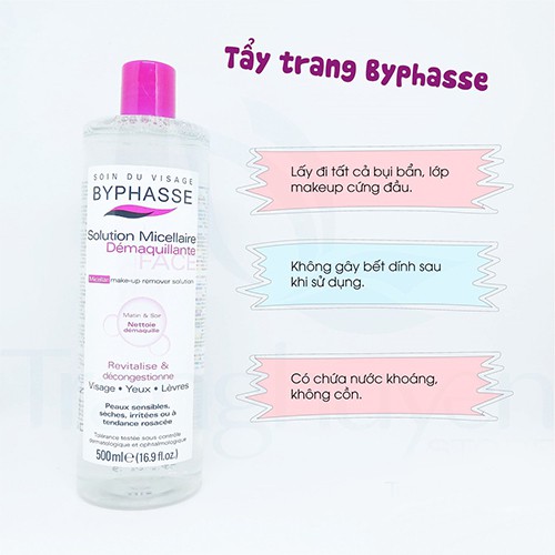 Nước Tẩy Trang Byphasse Solution Micellaire 500ml Chính Hãng Từ Tây Ban Nha Cho Làn Da Sạch Sâu Sáng Khỏe