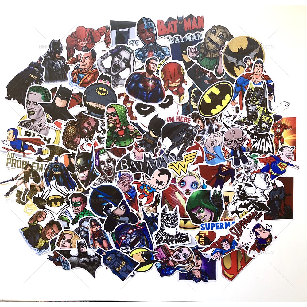 Sticker Siêu Anh Hùng chống nước siêu dễ thương dán xe, dán laptop, dán nón bảo hiểm chống nước