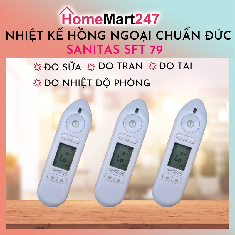 NHIỆT KẾ ĐIỆN TỬ HỒNG NGOẠI ĐA NĂNG SANITAS SFT 79 ĐO TRÁN ĐO TAI NHẬP TỪ ĐỨC (Bảo hành 1 đổi 1)