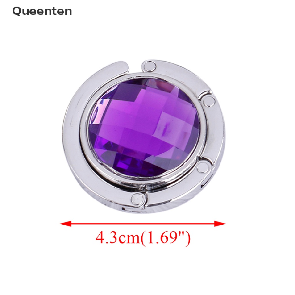 Queenten Portable Foldable Folding Crystal Alloy Purse Handbag Hook Hanger Bag Holder  QT