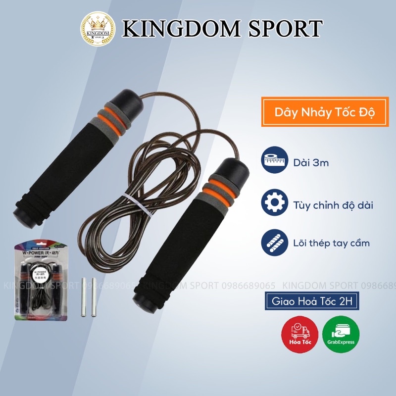 Dây Nhảy Thể Dục Cao Cấp KINGDOM SPORT Lõi Thép Siêu Bền, Nhiều Màu Sắc