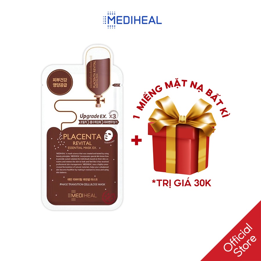 Mặt Nạ Nhau Thai Cừu Phục Hồi Da Mediheal Placenta Revital Essential Mask Ex 24ml [K2]