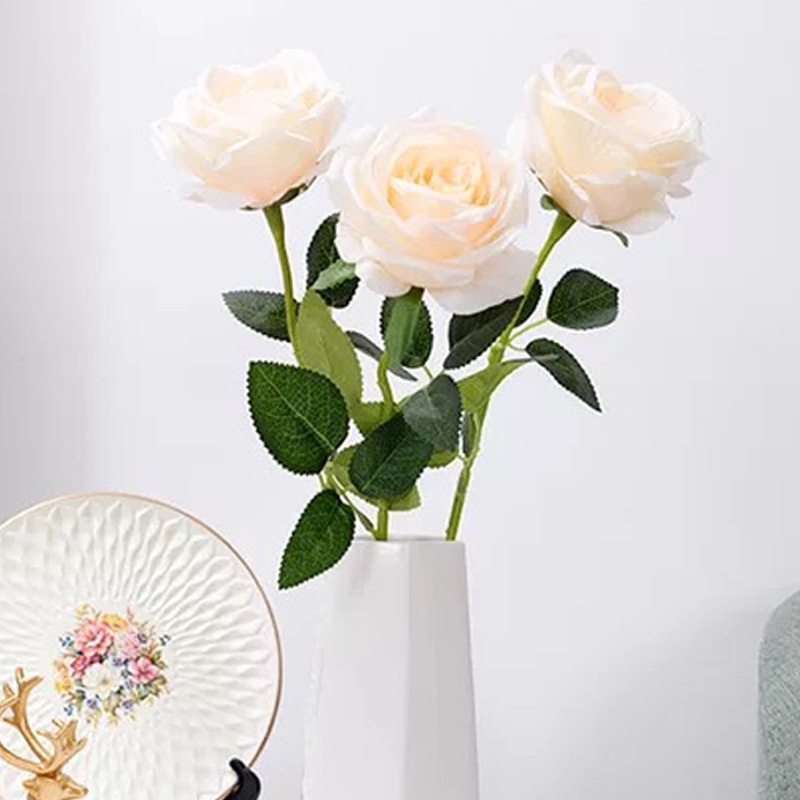 Hoa hồng giả bằng lụa cao cấp 1 bông to dùng để chụp ảnh, decor, trang trí nội thất.