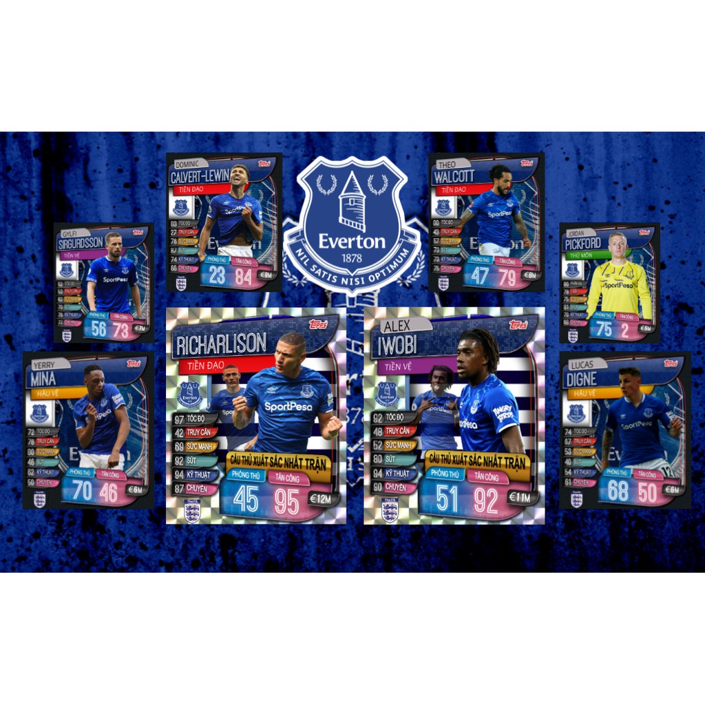 Bộ thẻ Match Attax Everton 2019/2020