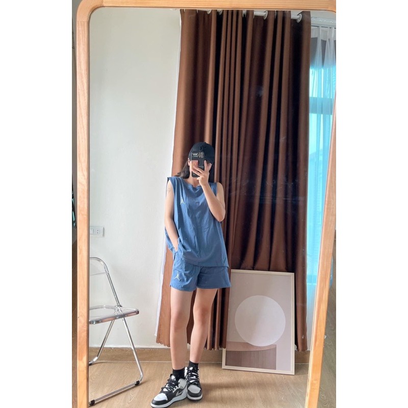 RẺ VÔ ĐỊCH] Sét Bộ Thể Thao Tank Top 2 món Nam Nữ Thêu Hình Joc.dan - Sét Bộ Mặc Nhà Chất Đẹp