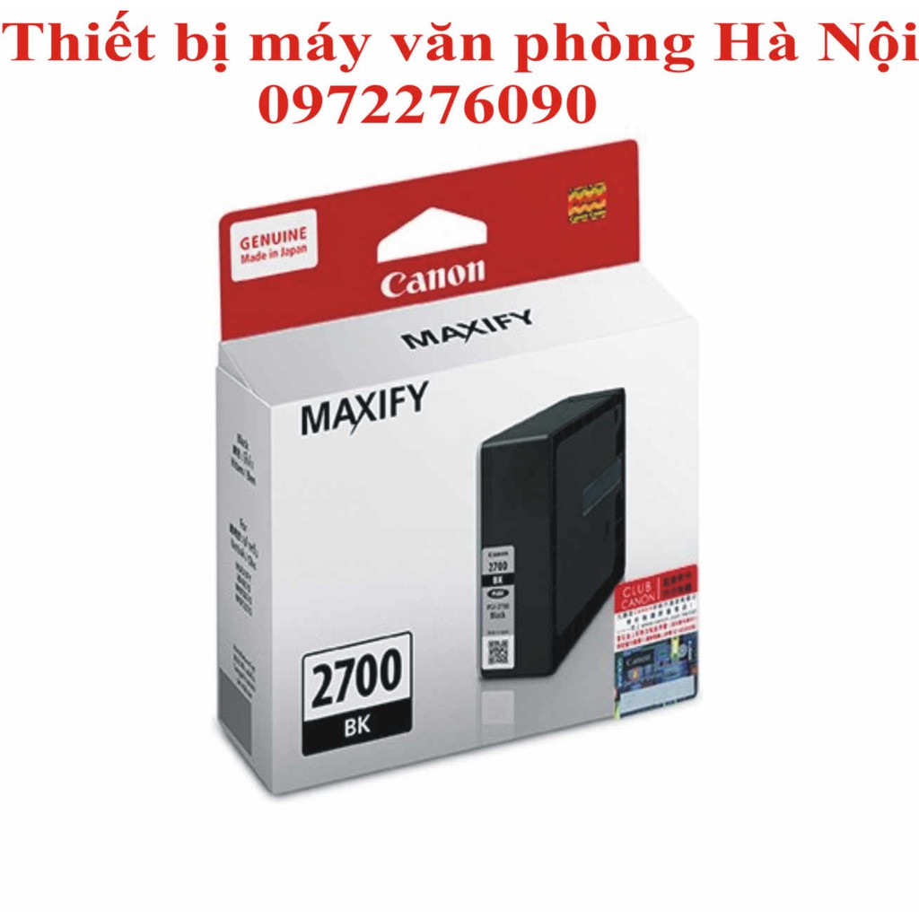 Bộ mực Canon PGI-2700 cho máy in Canon MAXIFI MB-4070-5070-5370-4170 ( xanh-vàng-đen đỏ)