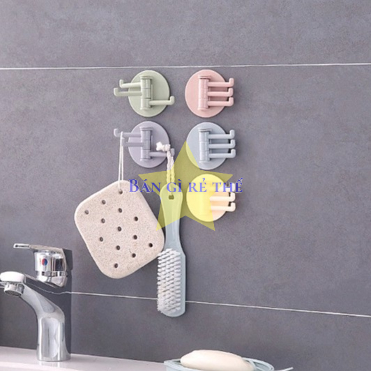 MÓC DÁN TƯỜNG 3 MÓC 5,8CM - MÓC DÁN TƯỜNG 3 CHẤU XOAY ĐA NĂNG TREO ĐƯỢC NHIỀU ĐỒ