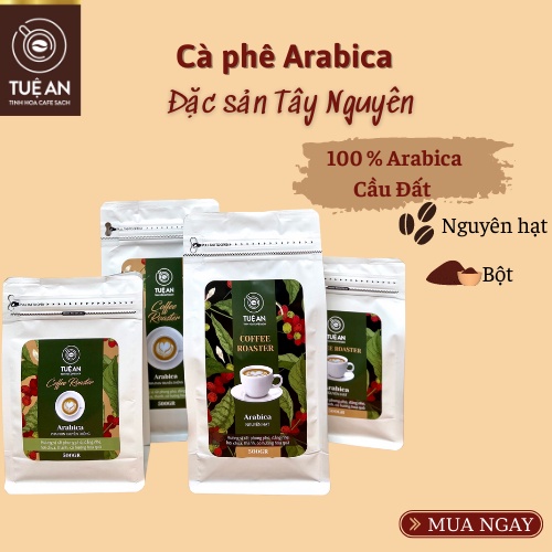 Cà phê Arabica Cầu Đất nguyên chất 100% cafe rang xay bột hạt pha máy- pha phin Tuệ An