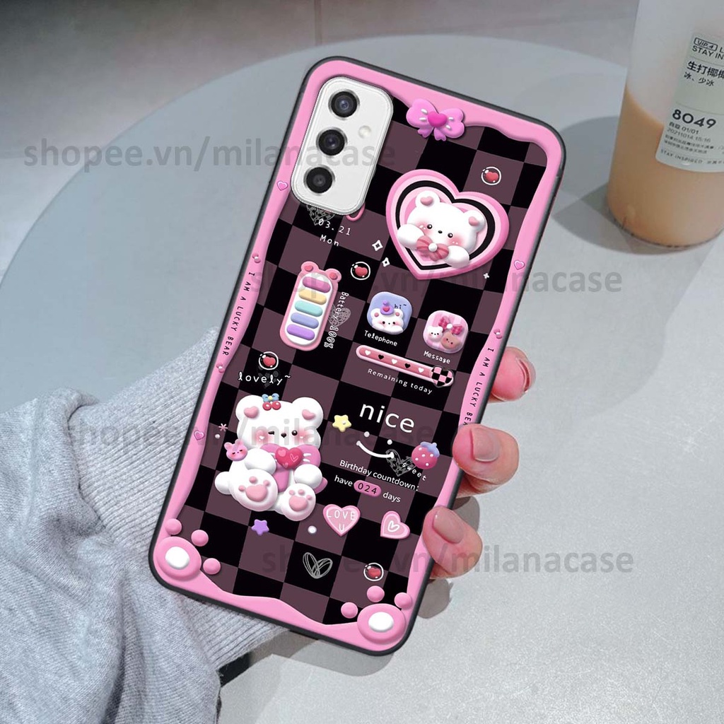 Ốp Samsung M52 5G hình đồng hồ icon gấu mèo cute cực dễ thương ngộ nghĩnh
